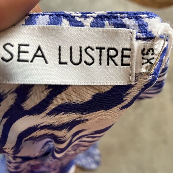 Sea Lustre Dress Womens XS Indie Lace Maxi‎ Long Blue Rayon Bpho - Picture 5 of 8